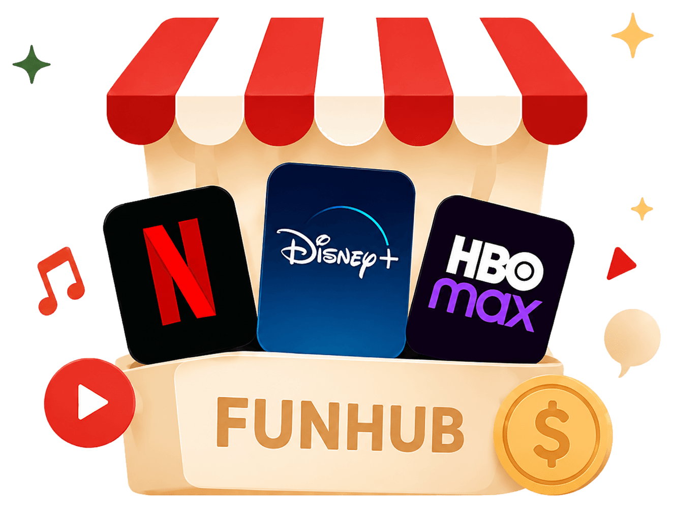 影音柑仔店 FUNHUB — Netflix、Disney+、HBO Max 等熱門影音訂閱代購